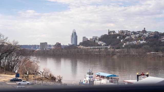 property view of water featuring a city view