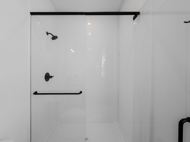 interior details with a stall shower