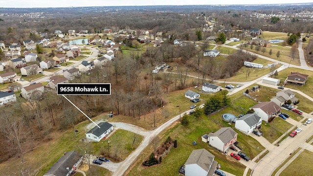 aerial view featuring a residential view