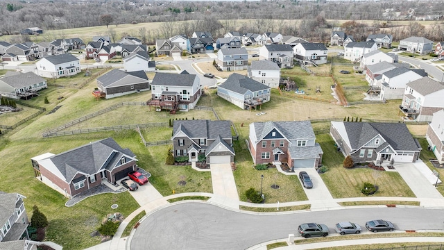 aerial view with a residential view