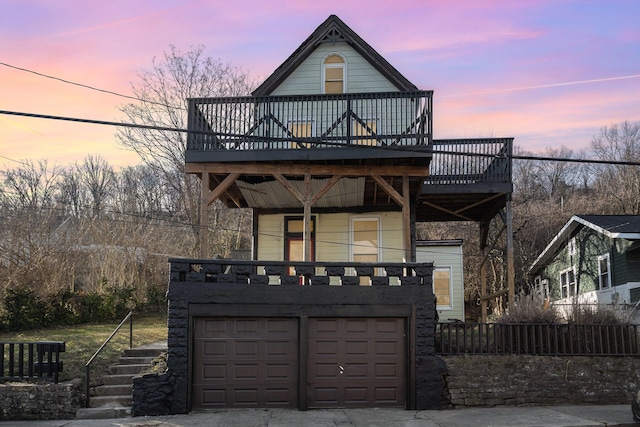 view of front of home with a garage