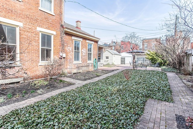 view of yard with a patio area and fence