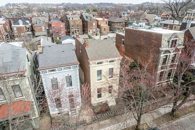 aerial view with a residential view