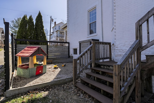 view of yard featuring fence