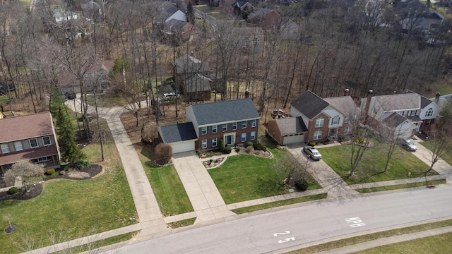 drone / aerial view featuring a residential view