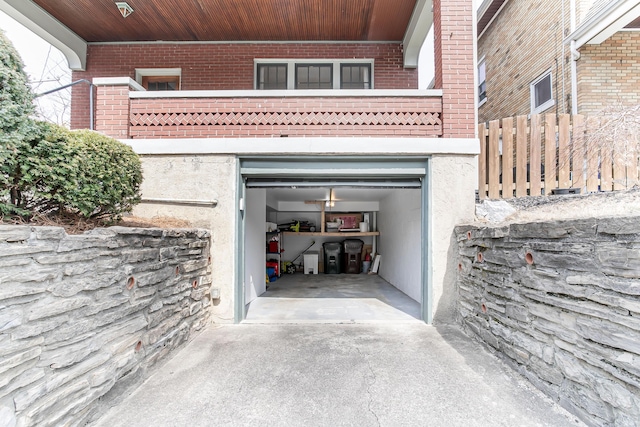 garage featuring driveway