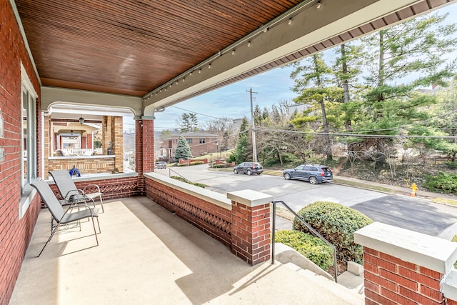 view of patio with a porch