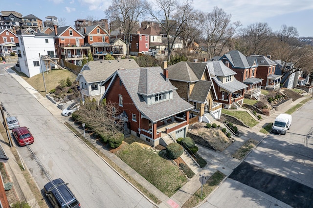 aerial view featuring a residential view