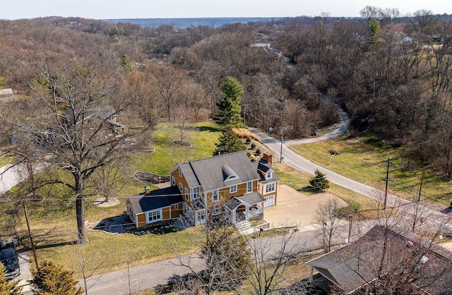 aerial view with a view of trees