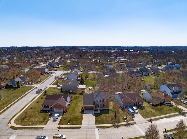 drone / aerial view with a residential view