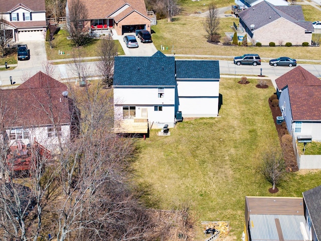 drone / aerial view with a residential view