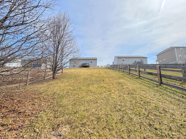 view of yard with fence