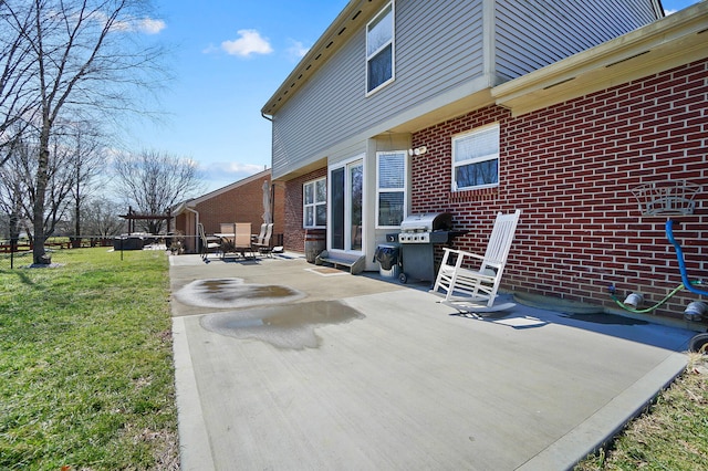 view of patio featuring area for grilling