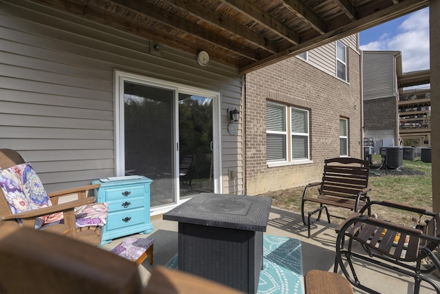 view of patio / terrace featuring central air condition unit