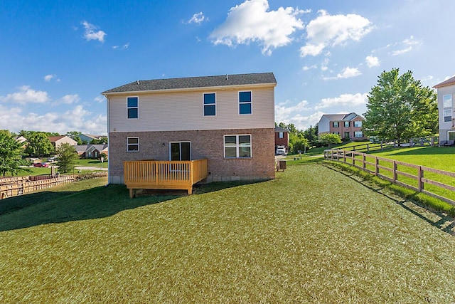 350 Foxhunt Dr, Walton, KY 41094 - back of property with a deck, a residential view, and brick siding