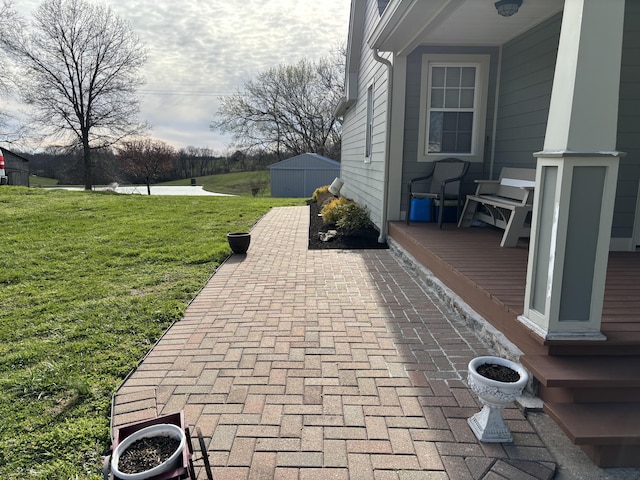 98 S Main St, Dry Ridge, KY 41035 - view of patio / terrace with an outbuilding