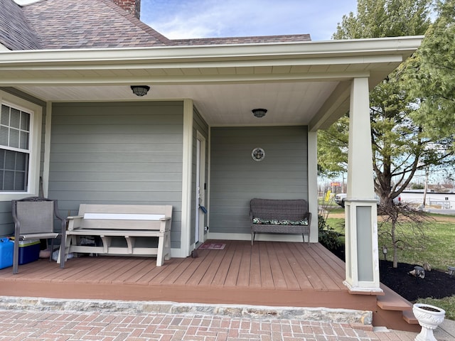 98 S Main St, Dry Ridge, KY 41035 - wooden deck with covered porch