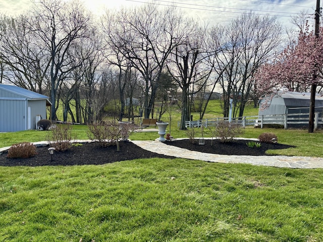 98 S Main St, Dry Ridge, KY 41035 - view of yard with an outdoor structure, fence, and a pole building