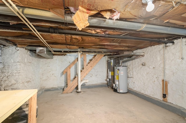 511 Highland Pike, Covington, KY 41014 - unfinished basement with water heater and stairway