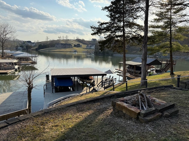 540 Summer Dr, Williamstown, KY 41097 - dock area featuring a water view and boat lift