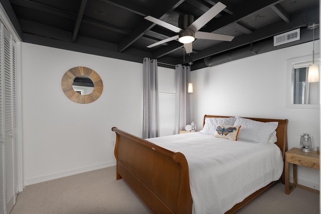 540 Summer Dr, Williamstown, KY 41097 - carpeted bedroom with visible vents, baseboards, and ceiling fan