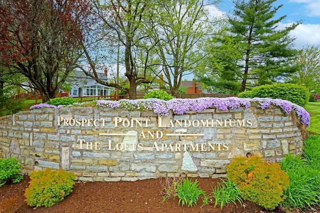 view of community sign
