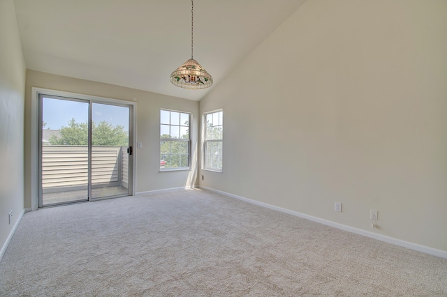 7370 Centrecrest Ln Unit E, Florence, KY 41042 - unfurnished room featuring baseboards, carpet, and high vaulted ceiling