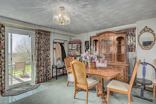 13471 Peach Grove Rd, California, KY 41007 - dining space featuring a chandelier and light tile patterned flooring