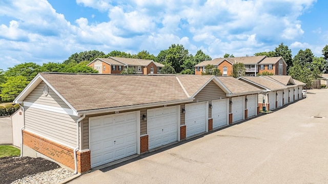 garage with a residential view