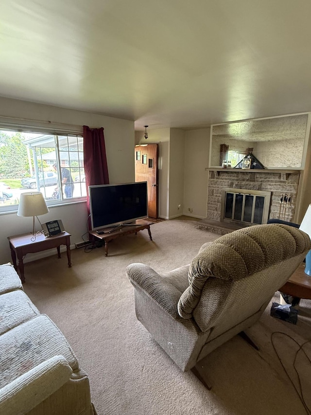 143 Capri Dr, Fort Thomas, KY 41075 - living area featuring carpet and a glass covered fireplace