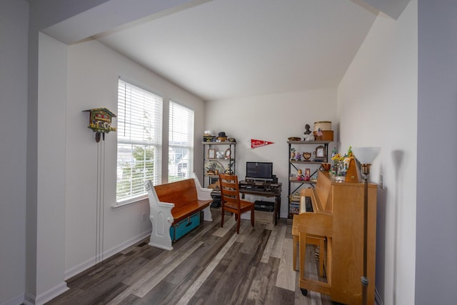 sitting room featuring baseboards and wood finished floors