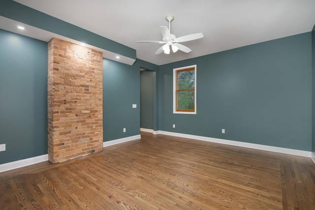 224 Wallace Ave, Covington, KY 41014 - spare room with baseboards, wood finished floors, and ceiling fan