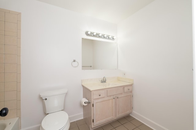 224 Wallace Ave, Covington, KY 41014 - bathroom with vanity, baseboards, toilet, and tile patterned flooring