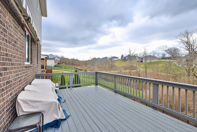 deck with a lawn