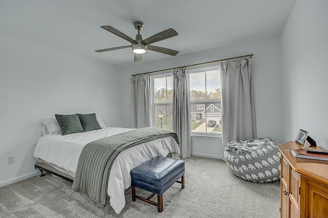 9956 Meadow Glen Dr, Independence, KY 41051 - bedroom with light carpet, baseboards, and ceiling fan
