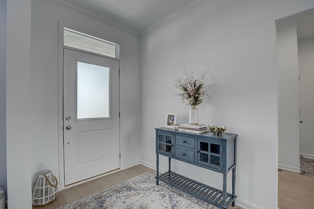 9956 Meadow Glen Dr, Independence, KY 41051 - entrance foyer with crown molding, wood finished floors, and baseboards