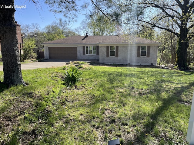 10086 Indian Hill Dr, Union, KY 41091 - ranch-style house featuring a front lawn, a garage, and concrete driveway