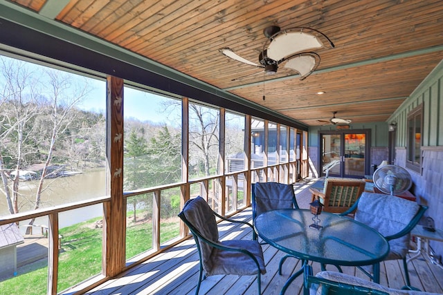445 Elk Lake Resort Rd Unit 947-948, Owenton, KY 40359 - sunroom with a ceiling fan, outdoor dining space, and plenty of natural light