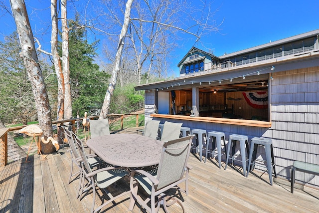 445 Elk Lake Resort Rd Unit 947-948, Owenton, KY 40359 - wooden terrace with outdoor dining space