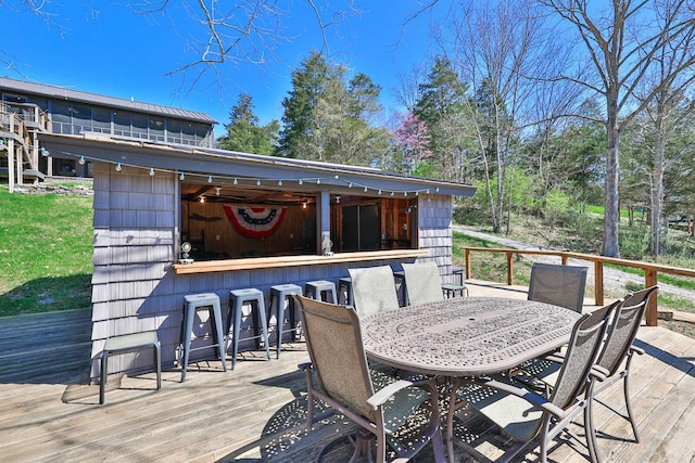 445 Elk Lake Resort Rd Unit 947-948, Owenton, KY 40359 - wooden terrace with outdoor dining area