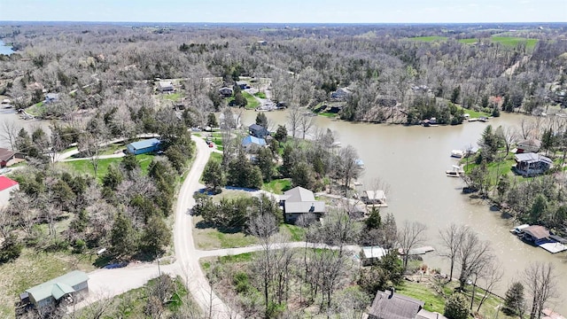 445 Elk Lake Resort Rd Unit 947-948, Owenton, KY 40359 - drone / aerial view of a nearby body of water and a heavily wooded area
