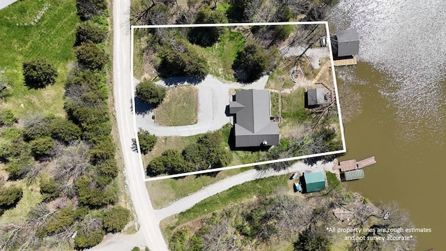445 Elk Lake Resort Rd Unit 947-948, Owenton, KY 40359 - aerial view of property and surrounding area featuring property parcel outlined and a nearby body of water