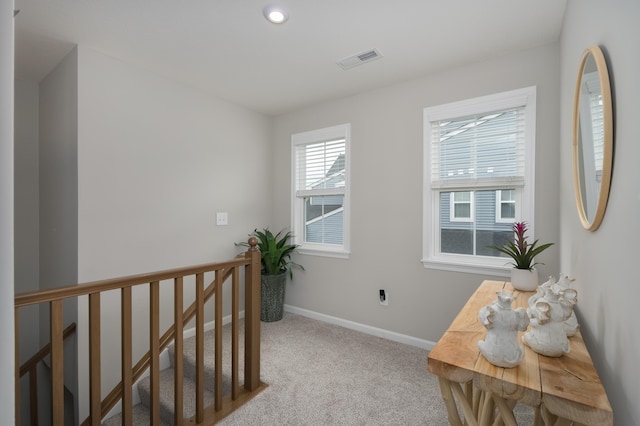 692 Daphne Way, Crescent Springs, KY 41017 - corridor featuring an upstairs landing, carpet floors, baseboards, and recessed lighting