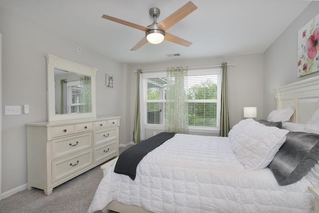 692 Daphne Way, Crescent Springs, KY 41017 - bedroom with light carpet, baseboards, and ceiling fan