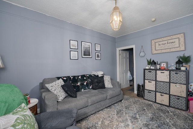 view of carpeted living area