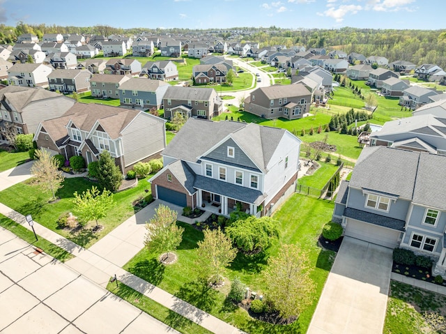 aerial view featuring a residential view