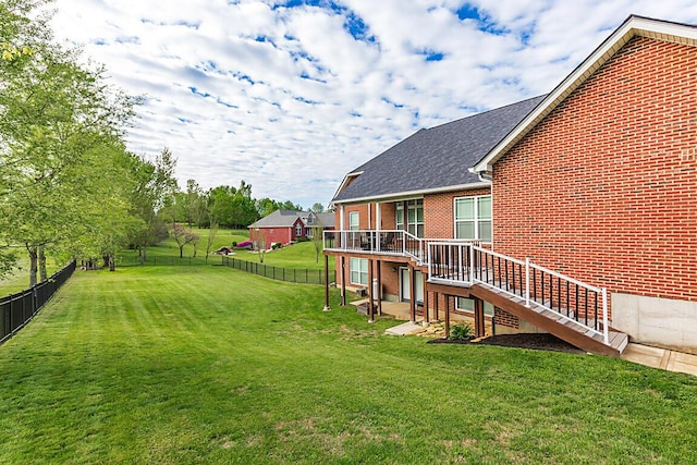 11660 Agarwood Dr, Walton, KY 41094 - view of yard with a wooden deck, stairs, and a fenced backyard