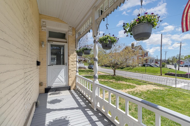 118 Electric Ave, Southgate, KY 41071 - wooden terrace with a lawn and covered porch