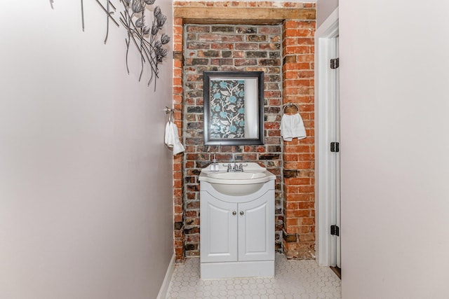 118 Electric Ave, Southgate, KY 41071 - bathroom with baseboards, tile patterned floors, and vanity
