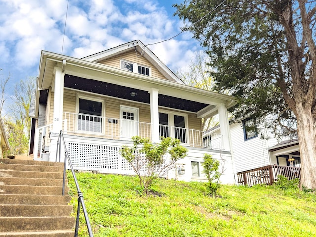 38 W 28th St, Covington, KY 41015 - view of front facade featuring stairway and covered porch